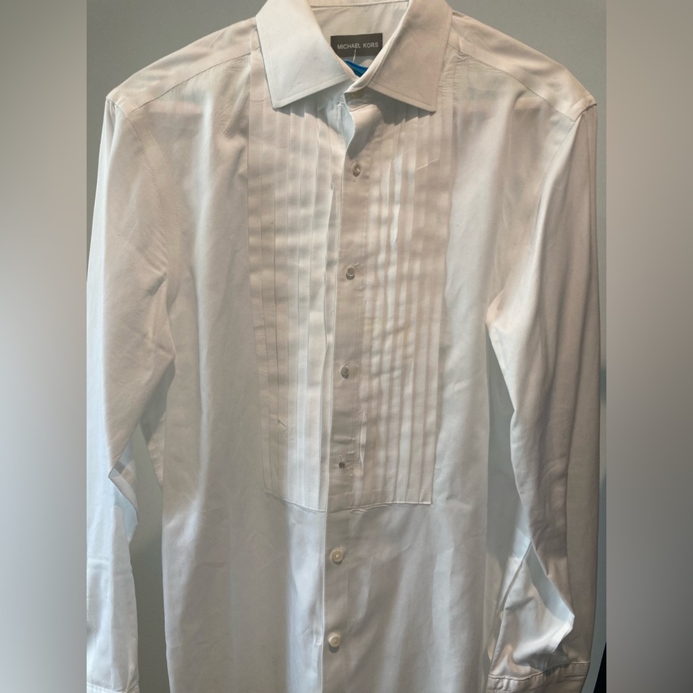 Michael Kors White Men's Formal Dress Tuxedo Shirt